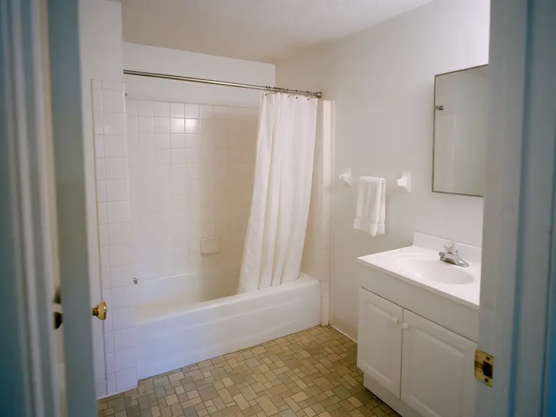 Representative photo of an apartment bathroom