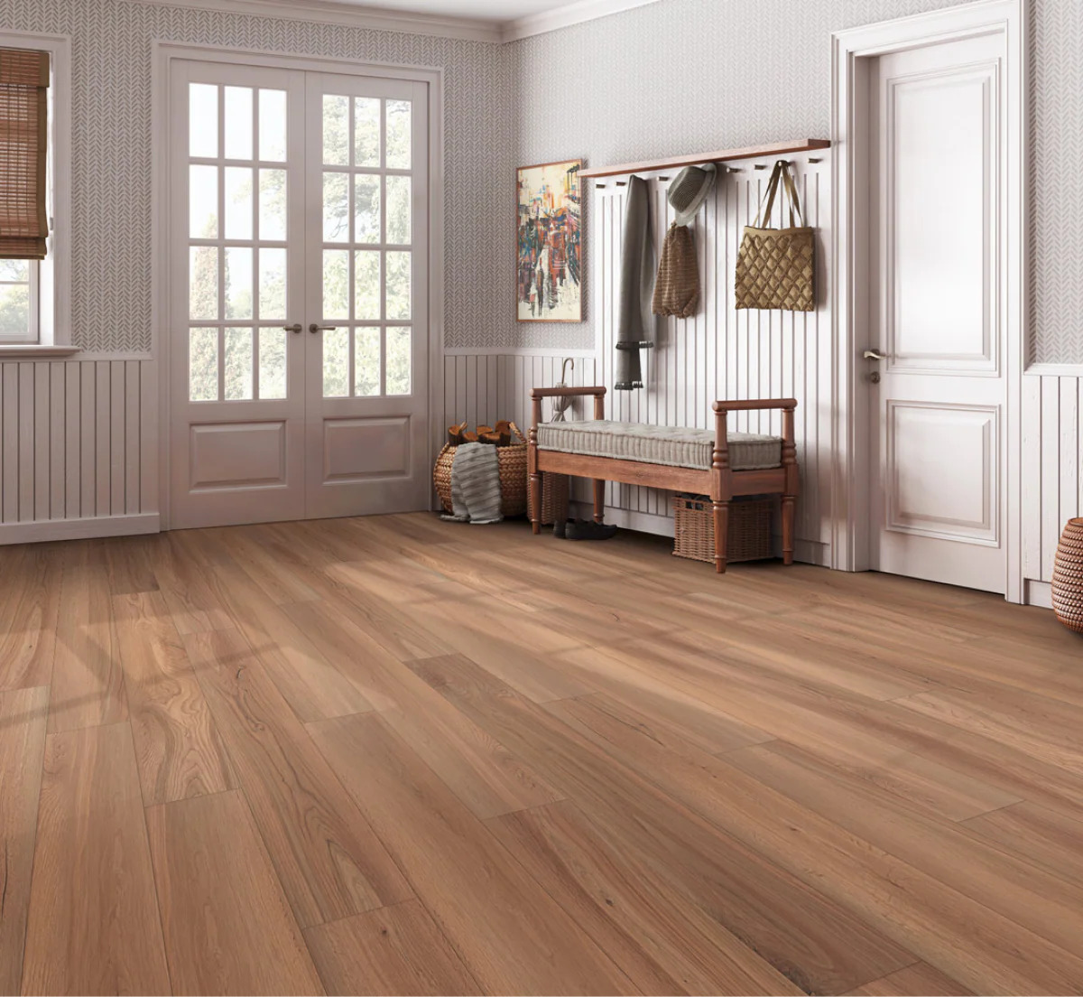 Modern living room with Midtown Oak flooring